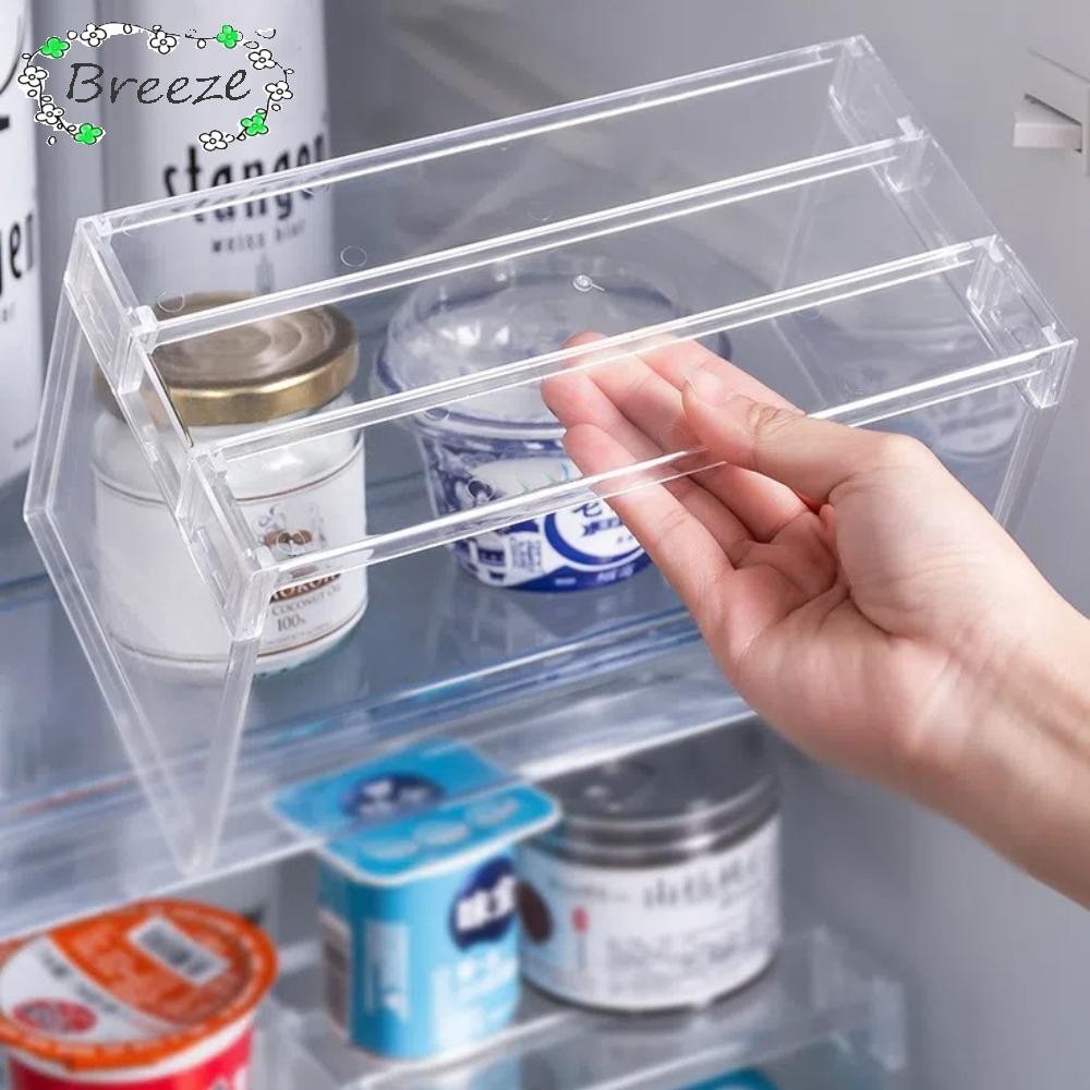 BREEZE ชั้นวางเก็บของในตู้เย็น, ตู้เย็นโปร่งใสหนา, อุปกรณ์ครัวประหยัดพื้นที่ Desktop Stand Kitchen