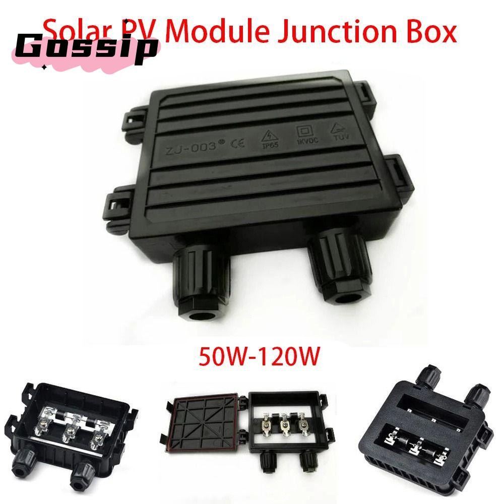 GOSSIP 1 ชิ้น PV โมดูลกล่อง,เครื่องมือทดสอบไฟฟ้าสีดํากล่อง,ทนทาน IP65 กันน้ําสําหรับ 6.5A แผง 50W-12
