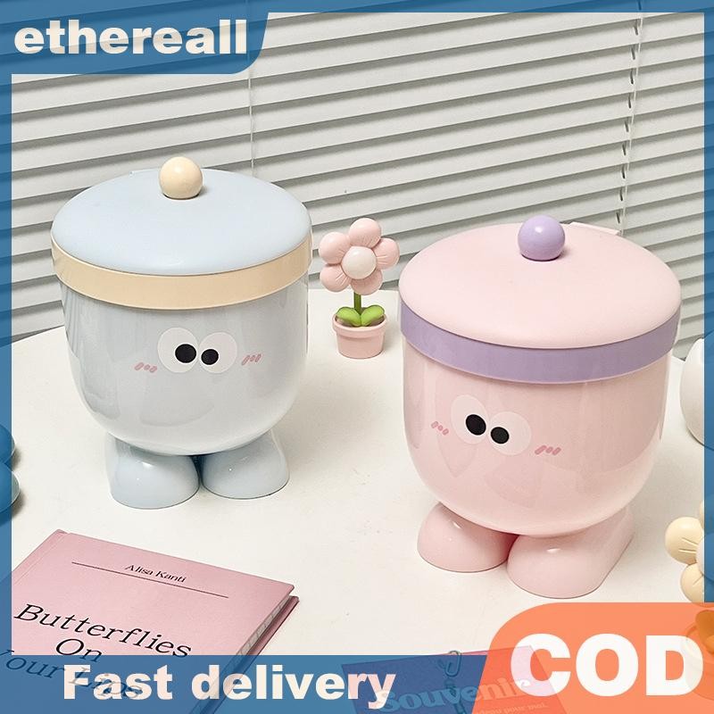 ETH ETH Big Eyes การ์ตูนเดสก์ท็อปถังขยะ Home Desktop Mini Storage Bins TH