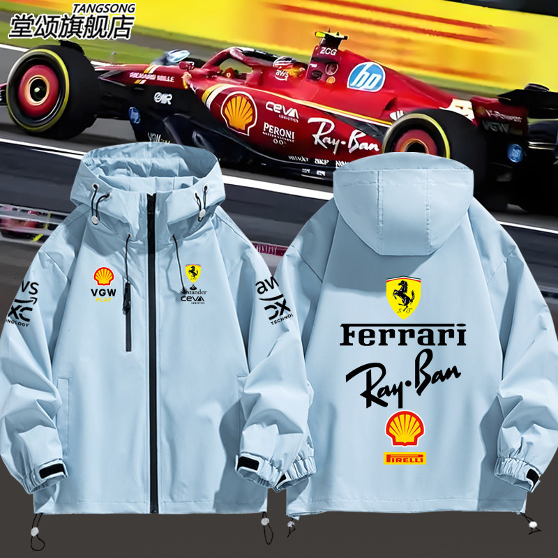 F1 Fleet Leclair Formula Car Jacket ผู้ชายผู้หญิงสามารถสวมใส่เสื้อแจ็คเก็ตกันลม 4D Ultra-High Defini