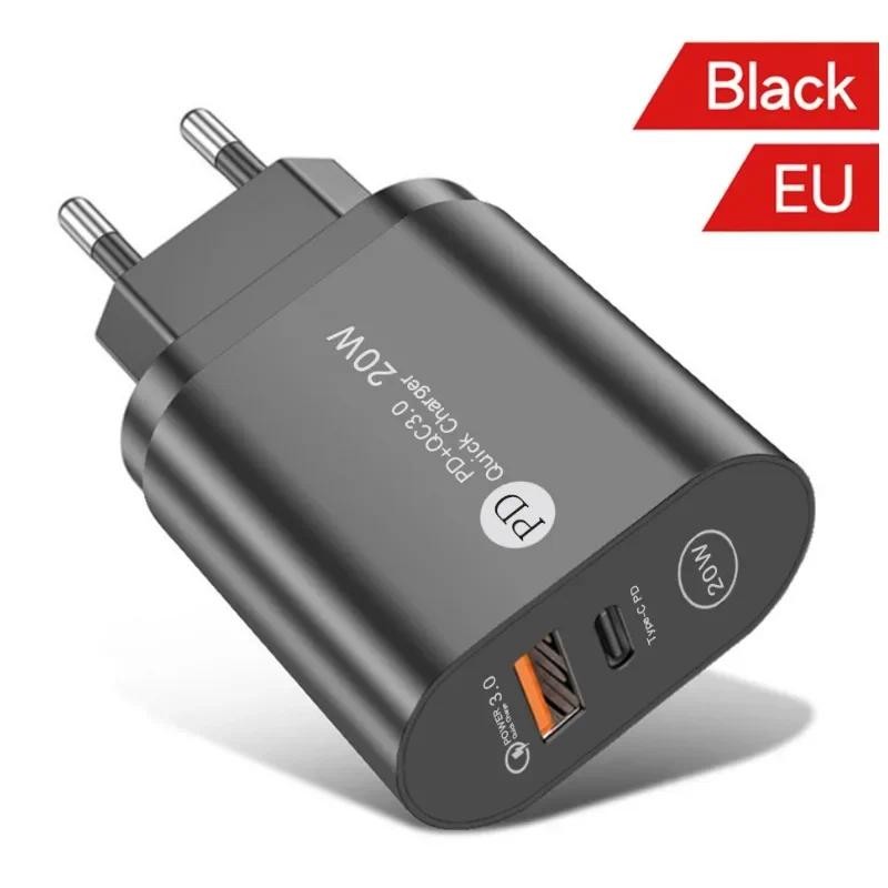 12W USB C Type C USB Fast Charger Dual Port QC3.0 PD Powered + Wall Power Fast ชาร์จหัวสําหรับ Iphon