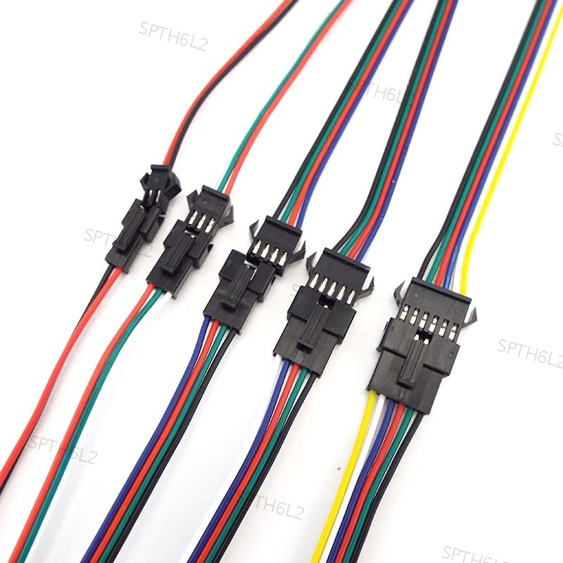 5 คู่ SM JST สายไฟชายหญิง 2P 3P 4P 5P 6P Connector สายไฟ 22 AWG 80C 300V TH6L2