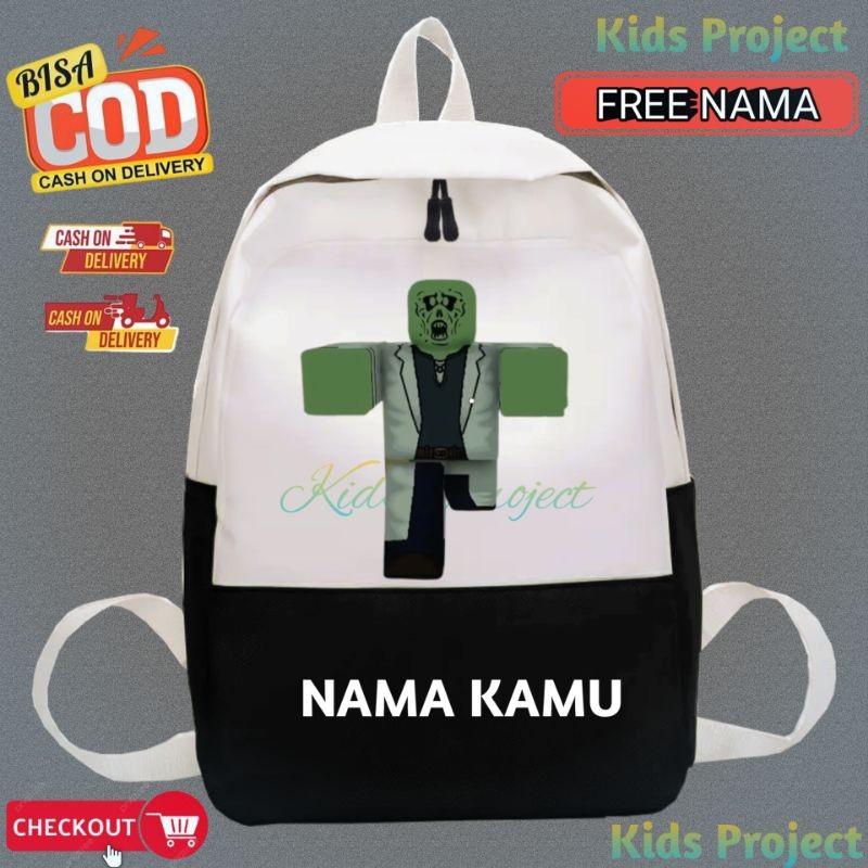 ROBLOX DEAD RAILS KIDS BACKPACK LAB ZOMBIE CHARACTER