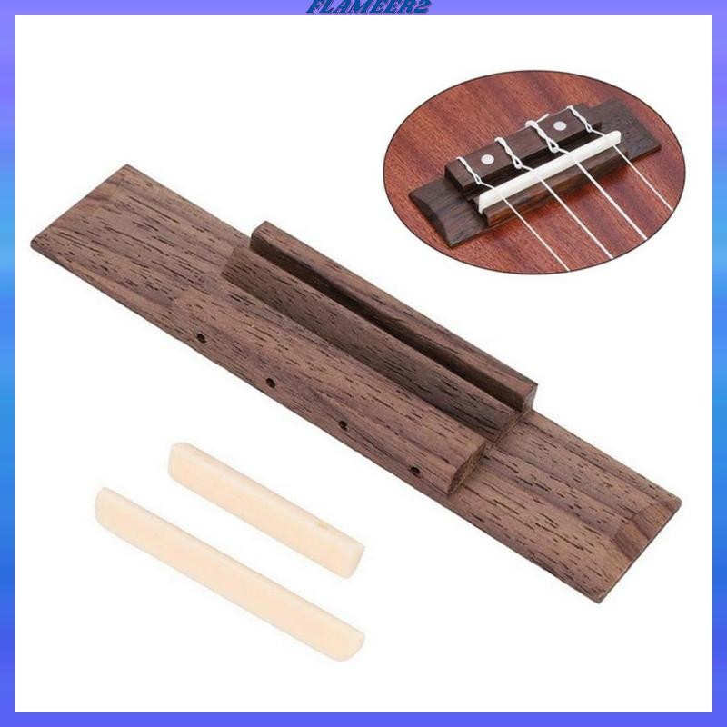 [Flameer2] Ukulele Rosewood Bridge Saddle Saddle Nut สําหรับอุปกรณ์เสริมทดแทนกีตาร์