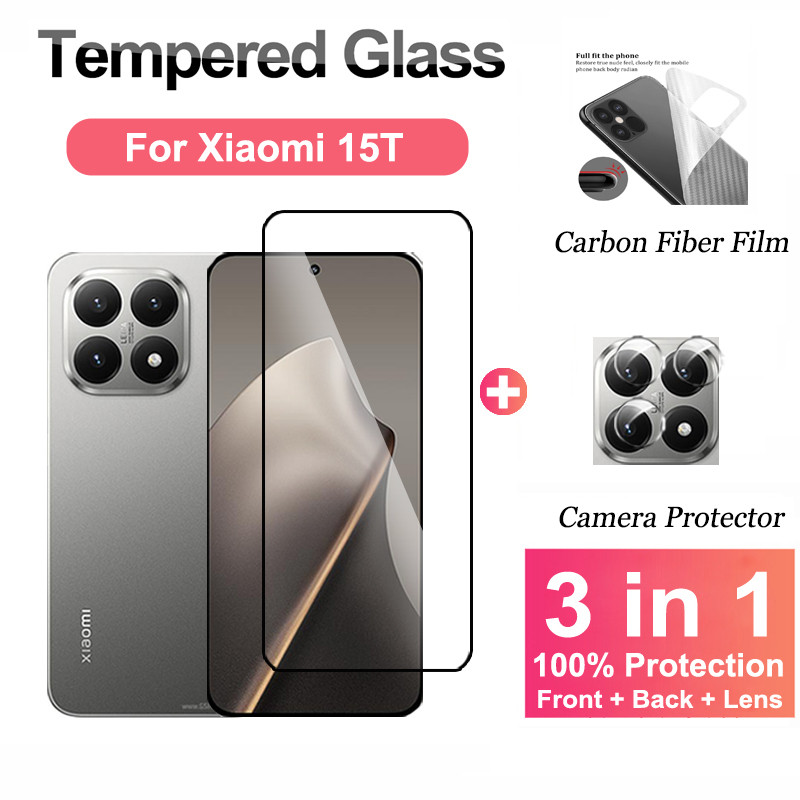 3 IN 1 ฟิล์มป้องกันสําหรับ Xiaomi 15T ฟิล์มแก้วสําหรับ Xiaomi 15T Pro 14T 13T 12T 11T Pro 15 14 13 ฟ