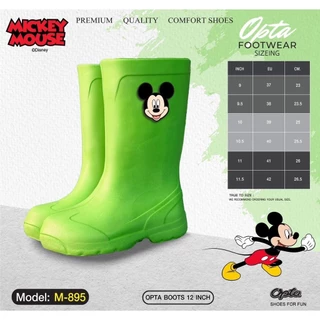 รองเท้าบู๊ทกันน้ำ GTR M-895 **สูง 12 นิ้ว OPTA บู๊ทยาว Mickey Mouse นุ่มน้ำหนักเบา ใส่สบาย ลิขสิทธิ์แท้