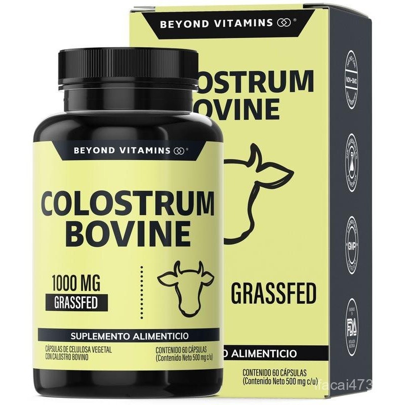 นอกเหนือจากวิตามิน |   หญ้ากราซิงฟรี Fed Bovine Colostrum 1000 มก. คุณภาพที่ผ่านการรับรอง Bovine Col