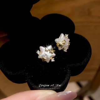 ต่างหูเพชรเม็ดใหญ่ 925 สเตอร์ลิง เคลือบทองแท้ 14K เหมาะสำหรับโอกาสพิเศษ