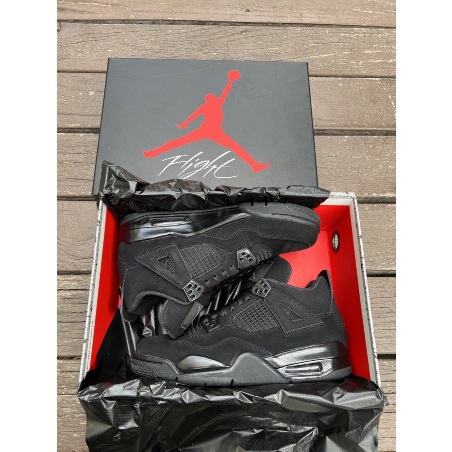 Air Jordan 4 Aj4 Black Cat Green รองเท้าแท้ pwc9Yado