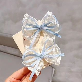 ลูกไม้น่ารัก Bowknot Hairpin Duckbill คลิปด้านข้าง Bangs เครื่องประดับผม
