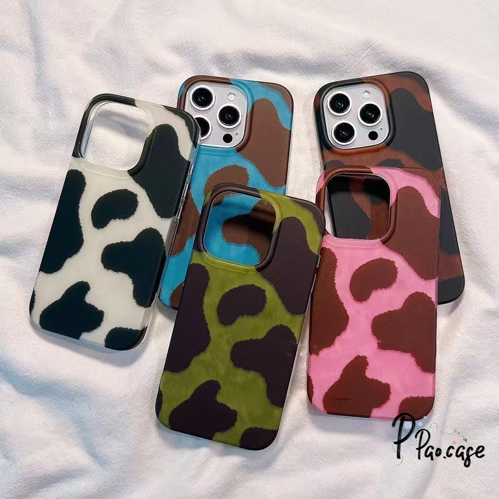 เคสโทรศัพท์รุ่น11 13 สำหรับ iPhone 15 12 14 16 13 Pro Max 15 16 14 Plus 15 14 16 Pro รูปแบบวัวเย็น IMD ซิลิโคนปกคลุม
