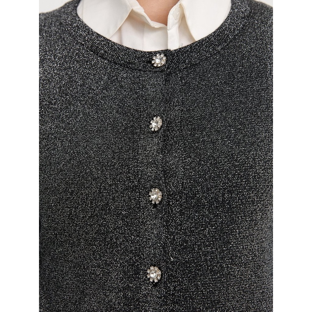 [Pomelo] เสื้อคาร์ดิแกนแต่งกลิตเตอร์ / Glitter Cardigan — صورة 3