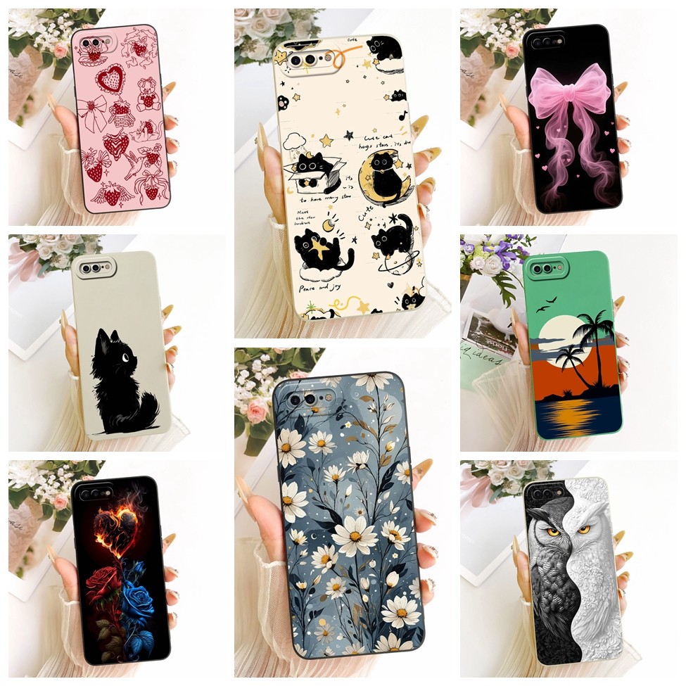 สําหรับ iPhone 8 Plus A1897 สําหรับ iPhone 7 Plus A1784 ฝาครอบความงามแฟชั่นการ์ตูน 2D ทาสีซิลิโคนเคส