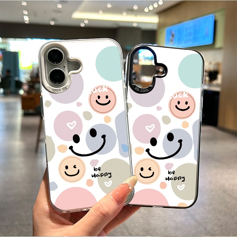 หรูหราเคสแข็ง รูปแบบรอยยิ้มน่ารัก เคสโอปโป OPPO A17 A57 A3s A18 A53 A16 A58 A7 A17K A5 A38 A54 A12 A77 A15 A9 A5s A78 Re