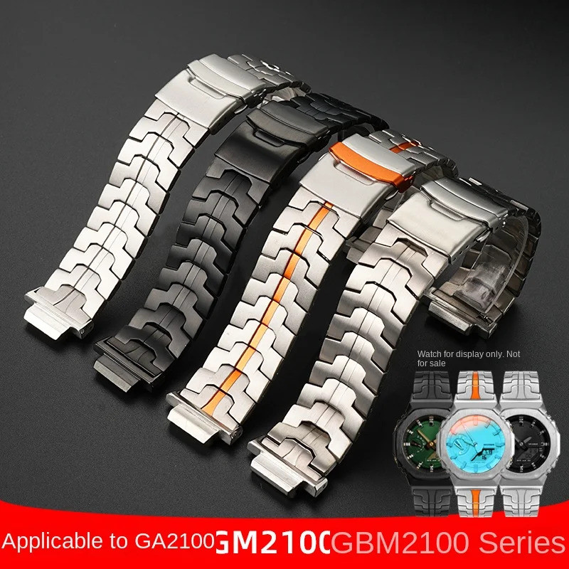 สายไทเทเนียมสําหรับนาฬิกา Casio 5611 GA 2100 GBM-2100 GM2100 ไทเทเนียมสีส้มสําหรับ g-shock ga2100 gm