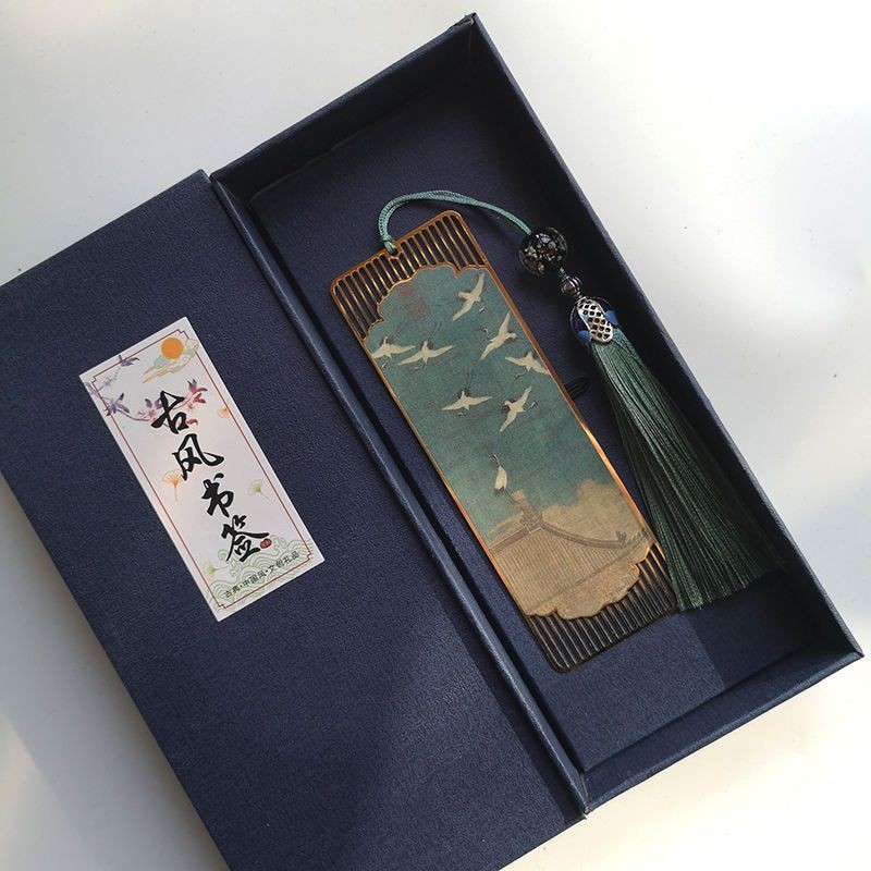 Qianli Jiangshan Tu ที่คั่นหนังสือโลหะฟางสไตล์ bdejhd888.my20251011