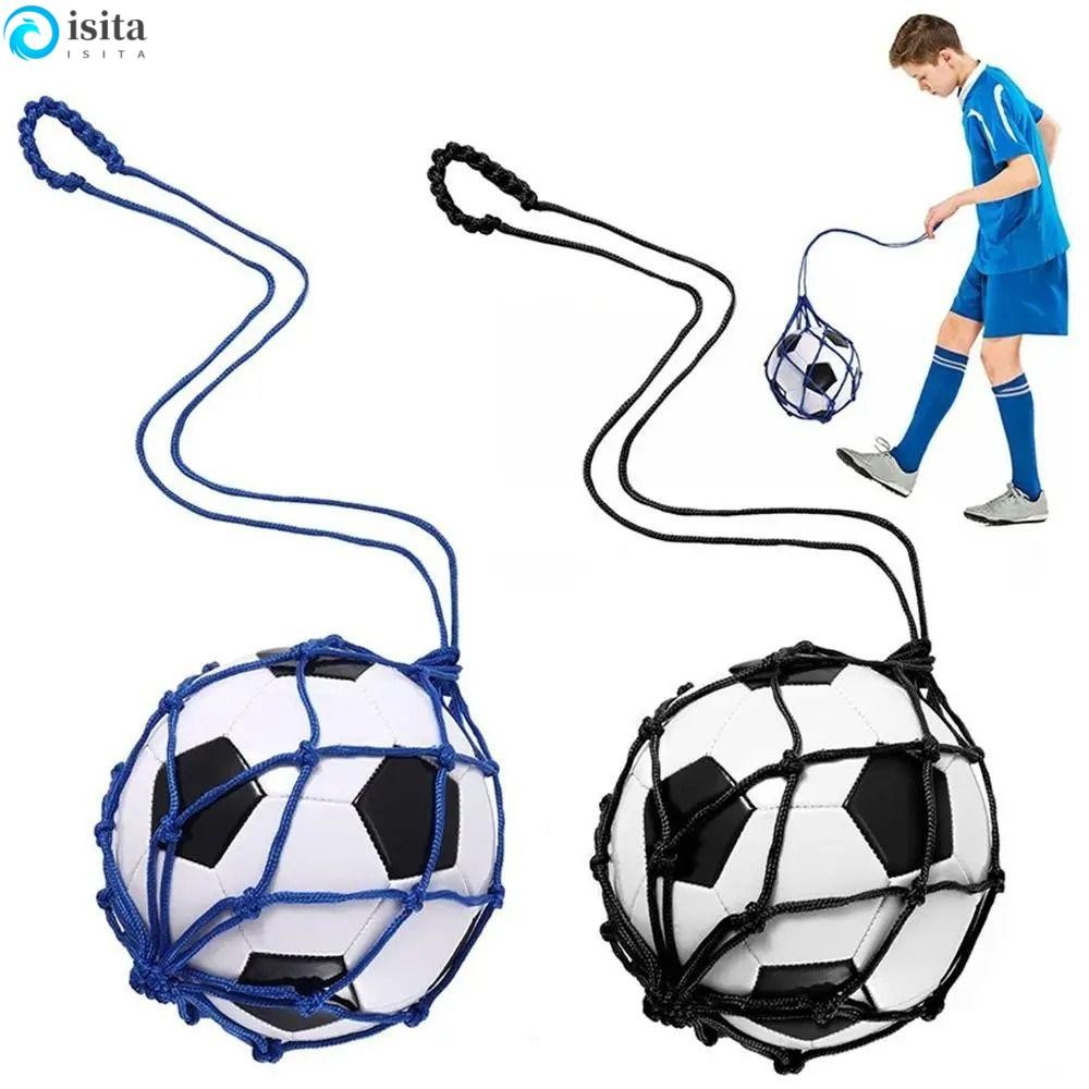 ISITA Football Kick Trainer Net Pocket, Football Accessories Mesh Bag Football Ball Net Kicker Train