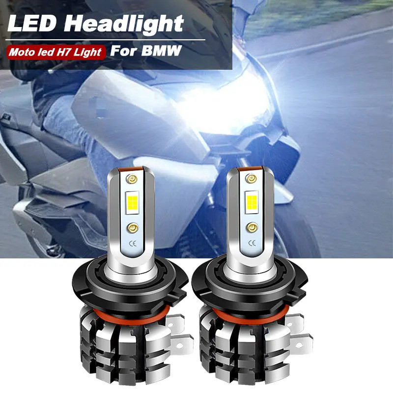 2PC CANbus รถจักรยานยนต์ H7 LED ไฟหน้าหลอดไฟ 6000k 9600lm สําหรับ BMW C600 C650GT F650GS F700GS F800