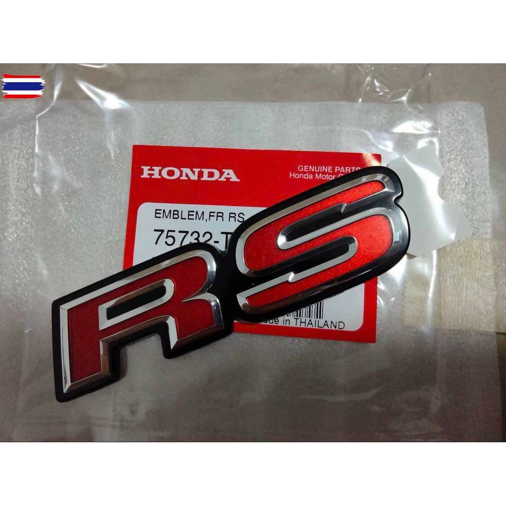 แท้ศูนย์ โลโก้ RS JAZZ, CITY GM, CIVIC, HRV ขนาด 10.7x2.8cm RNR-75732-T5B-911