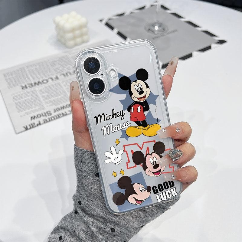 Hello Mickey เคสใสเหมาะสําหรับเคสโทรศัพท์ iPhone เหมาะสําหรับ iPhone 16 Pro Max/15/14 Pro Max/13 Pro