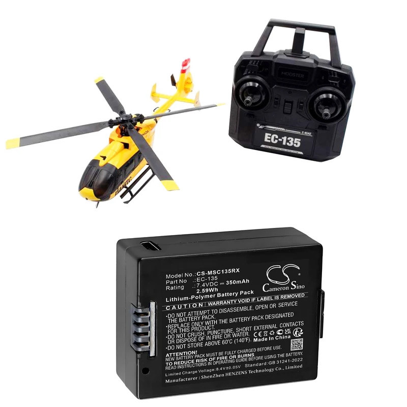 7.4V 350mAh Drones แบตเตอรี่ EC-135 สําหรับ Modster AFX-135 DRF 25327