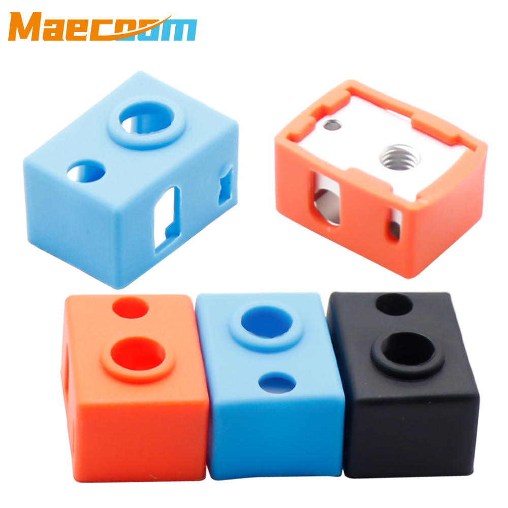 คุณภาพสูง V6 เครื่องทําความร้อนบล็อกอลูมิเนียมซิลิโคนถุงเท้าสําหรับ E3D V6 J-head hotend PT100 3D ชิ