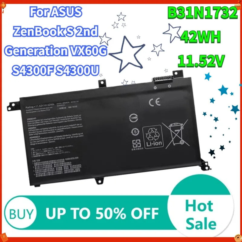 แบตเตอรี่แล็ปท็อปสําหรับ ASUS VivoBook X430UA X430UF X430UN X430FA X430FN S4300F S4300U X571GT X571L