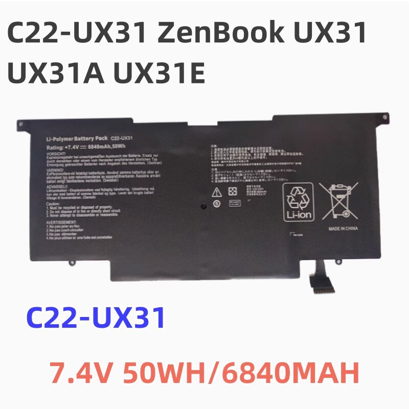เหมาะสําหรับ ASUS ASUS ZenBook UX31 UX31A UX31E C22-UX31 แบตเตอรี่แล็ปท็อป