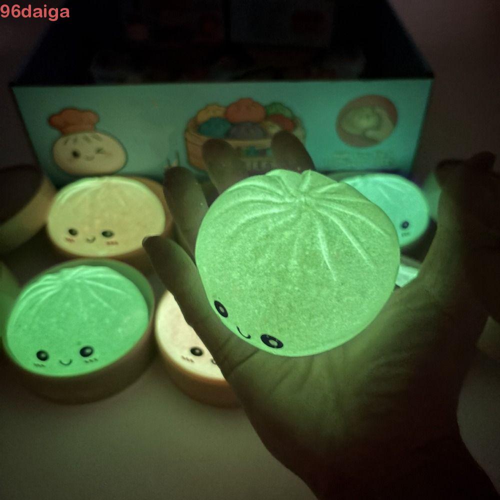 DAIGA Dumpling Squishy ของเล่น, ช้า Rebound Noctilucent Squishy Dumpling, ชายหญิงหยิกส่องสว่างน่ารัก Soft Sensory Fidget Ball เด็กผู้ใหญ่