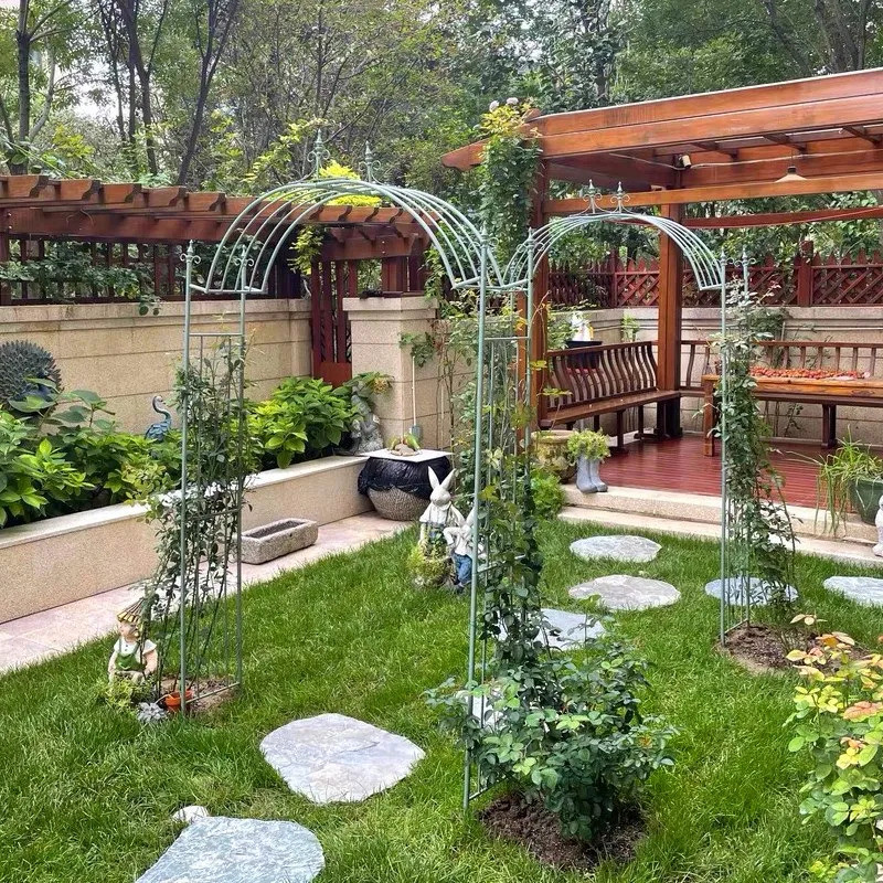 1.5M โลหะงานแต่งงาน Arch Garden Arbor สําหรับสนามหญ้า Backyard Patio Party Trellis สําหรับพืชปีนเขาห