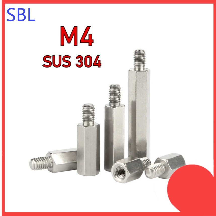 [SS-HX] 304 สแตนเลสหัวเดียวสตั๊ดหกเหลี่ยมเดี่ยวผ่านสนับสนุนคอลัมน์แยก M4