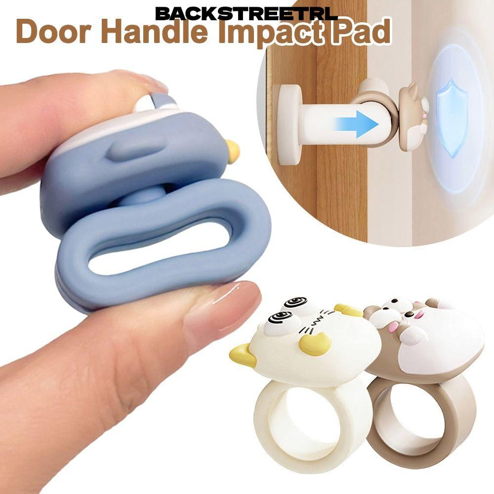 BACKSTAGERL มือจับประตู Impact Pad, Punch-free ซิลิโคนประตู Stopper, น่ารักการ์ตูนเงียบ Anti-Shock มือจับประตู Anti-collision แหวนสําหรับตกแต่งห้องนอน