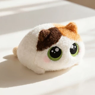 COD ตุ๊กตาแมวขนนุ่มท่าหมอบหลับ น่ารัก สายพันธุ์แมวสยาม-สามสี ปลอบใจ ให้น้องสาวหรือแฟน 15CM