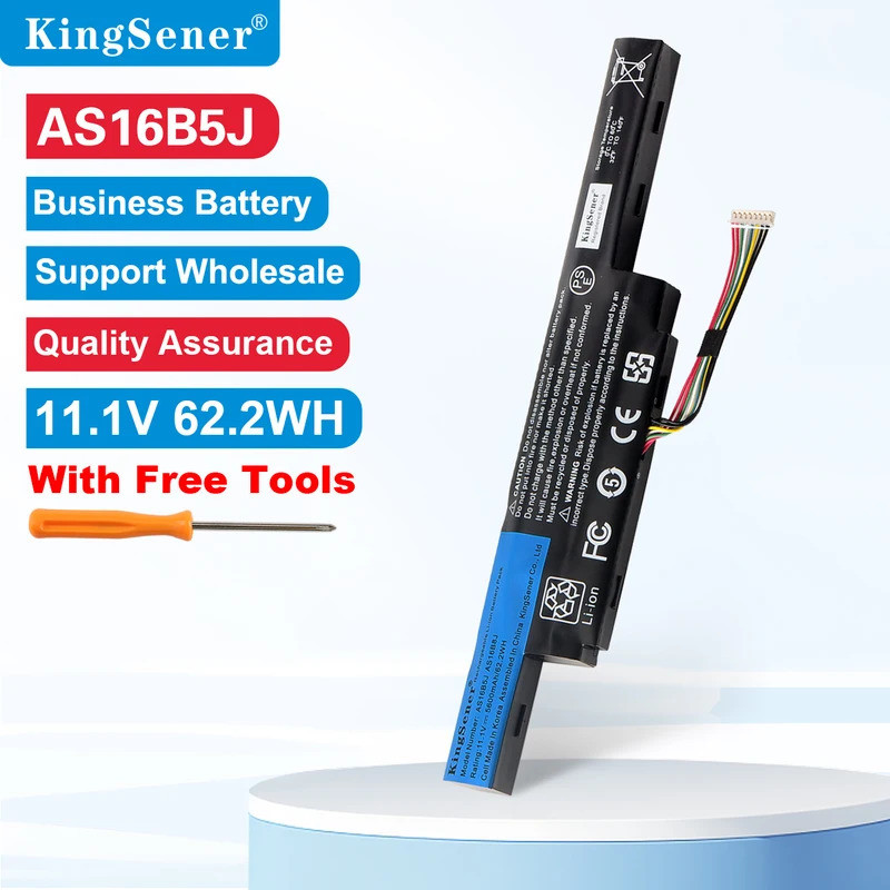 KingSener AS16B5J AS16B8J 5600mAh แบตเตอรี่แล็ปท็อปสําหรับ Acer Aspire E5-575G-53VG 3ICR19/66-2 ฟรีร