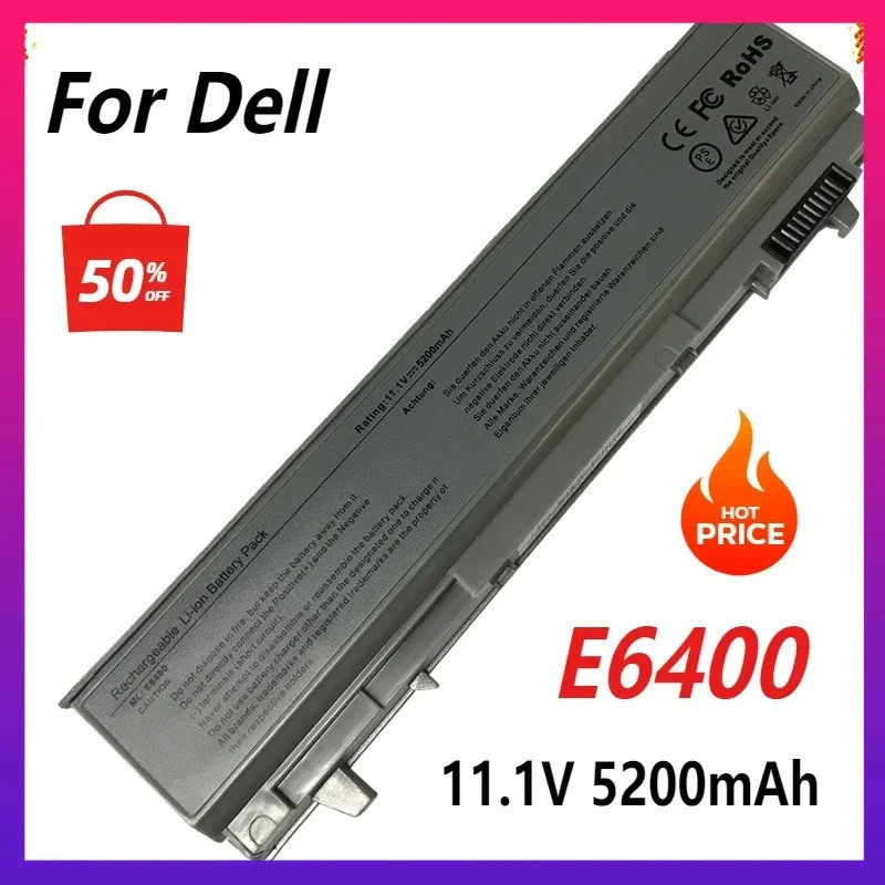 แบตเตอรี่แล็ปท็อปสําหรับ DELL Latitude E6410 E6500 E6510 E6400 M2400 M4400 M6400 PT434 W1193 KY477 U