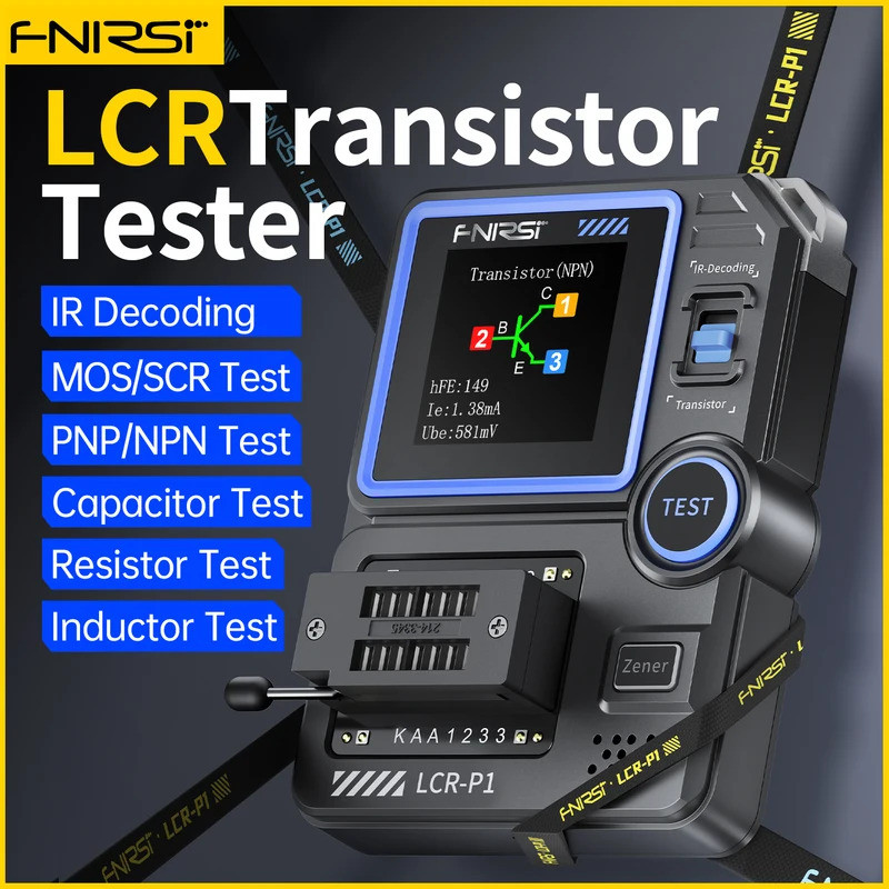 FNIRSI LCR-P1 มัลติฟังก์ชั่นเครื่องทดสอบตัวเก็บประจุทรานซิสเตอร์ LCR ESR เครื่องทดสอบไดโอด Triode LC