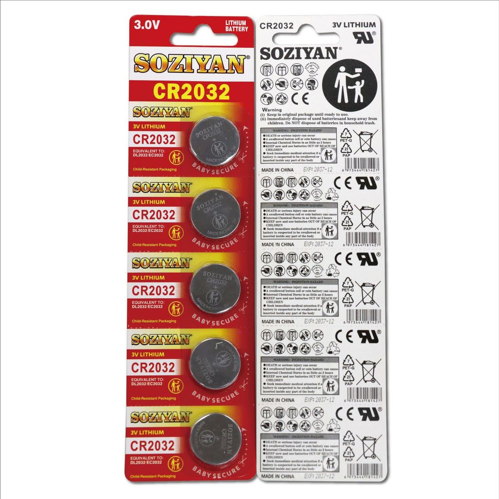 SOZIYAN CR2032 กุญแจรถรีโมทคอนโทรล 3vcr2032 ปุ่ม