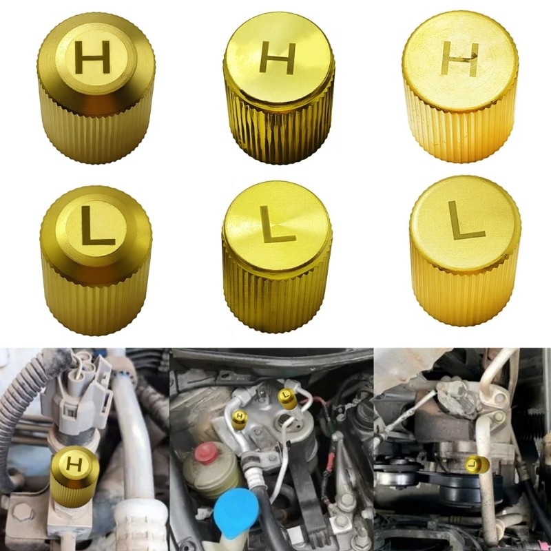 Kellnny Metal Air Conditioner Valves Cap สําหรับรถยนต์ HVAC System Leakproof And Secure Cover
