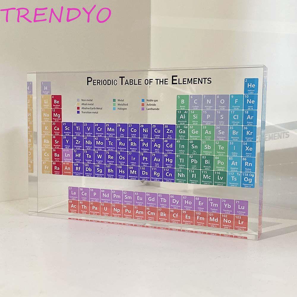 TRENDYO ตารางธาตุอะคริลิคที่มีสีสันการสอนอุปกรณ์การเรียนนักเรียนของขวัญวันเกิดกระดานแสดงธาตุ