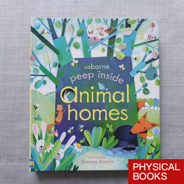 精14 หนังสือมือสองต้นฉบับ Peep Inside Animal Homes Board book Peep in Animal Homes