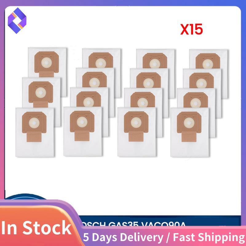 สําหรับ GAS35 VACO90A VACO90AH VACO90S 2607432037 Series ถุงเก็บฝุ่น- อะไหล่ทดแทน 15 ชิ้นสําหรับเครื