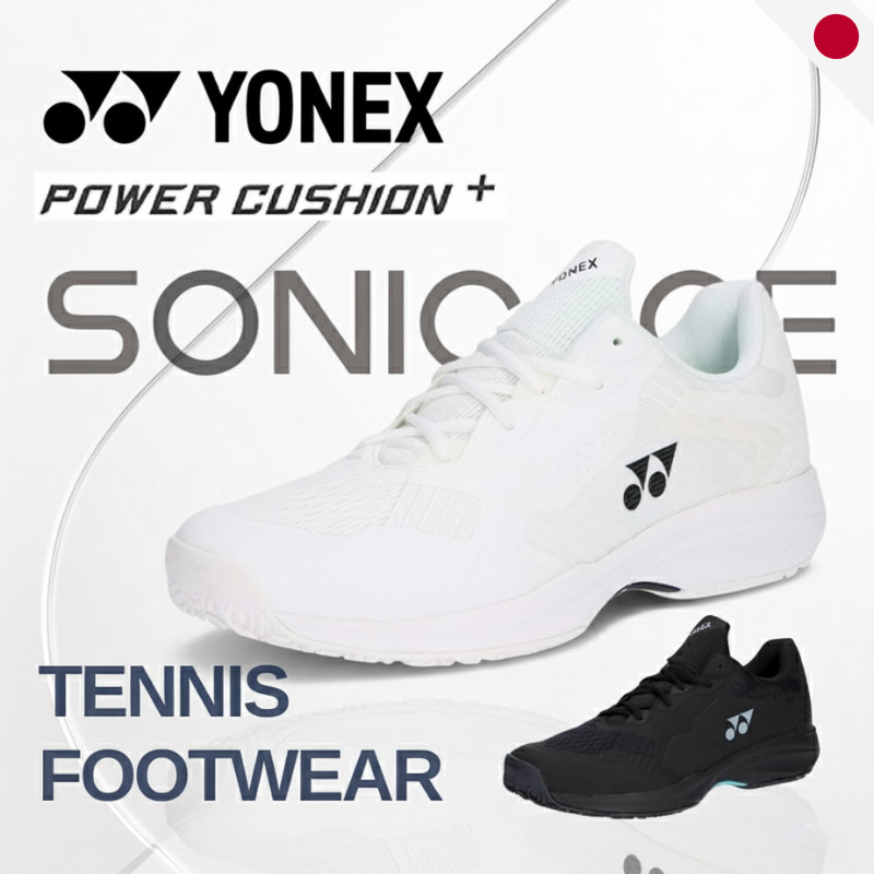 YONEX Sonicage WGC (Wide 4E) รองเท้าเทนนิสเทคโนโลยี Power Cushion+ [SHTSCWG] Black/White