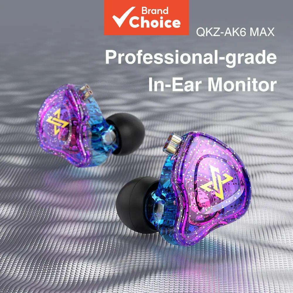 QKZ AK6 Max หูฟังแบบมีสาย Deep Bass HiFi สเตอริโอเสียงรบกวน Cancelling หูฟังวิ่งกีฬา Gaming Music Mo