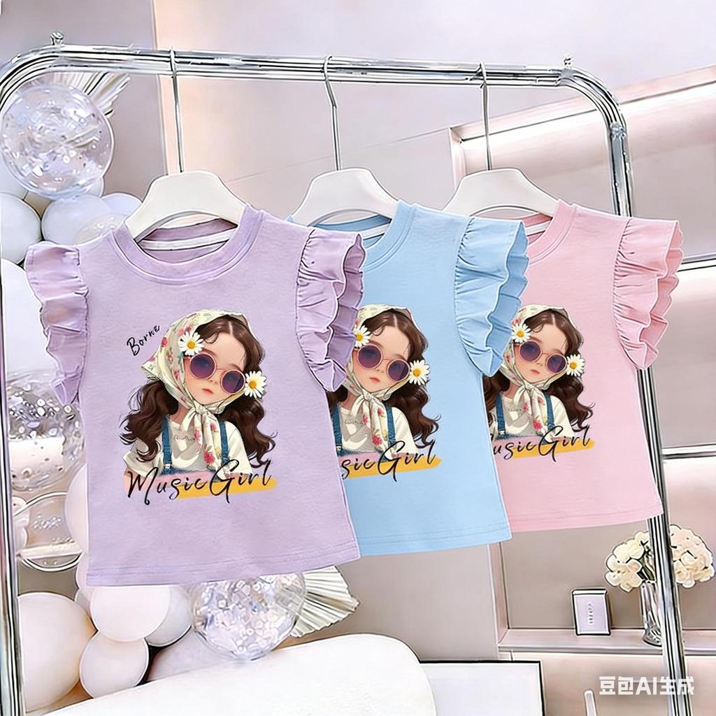 เสื้อยืดแขนสั้นเด็กผู้หญิง ดีไซน์แขน น่ารักสดใส ทรงหลวม ใส่ได้ทุกโอกาส เหมาะสําหรับเด็กทุกวัย ครบไซส์ จัดส่งจากกรุงเทพ.