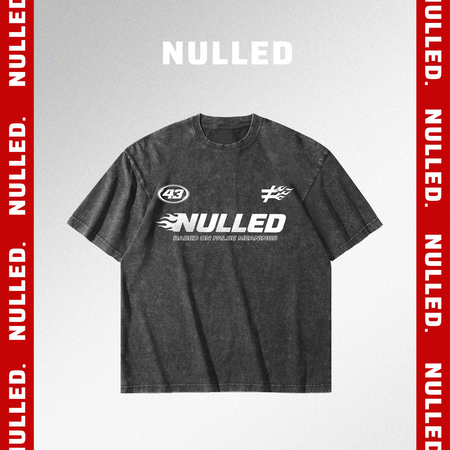 เสื้อยืดล้าง NULLED พิมพ์ลาย Racing Club Tee ทรงกล่องไดนามิก | N-T366-HC-T13-D