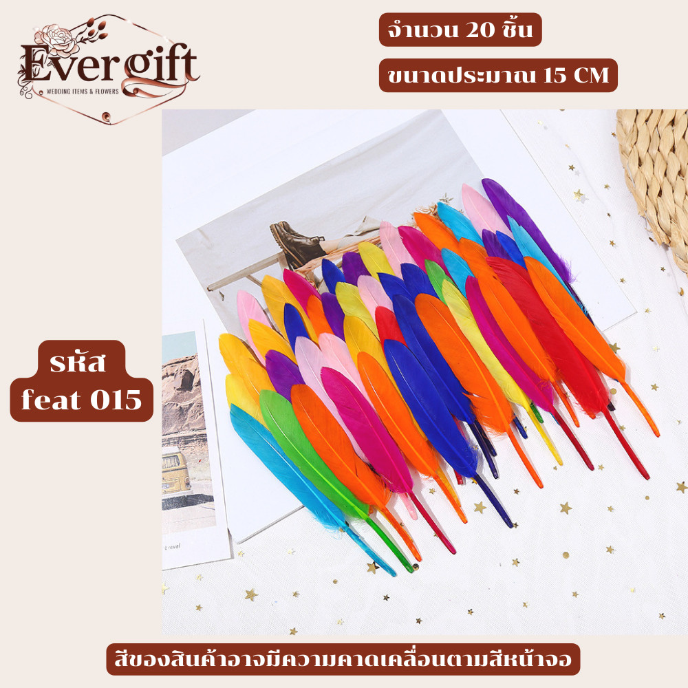 ขกนก แบบขนเรียบ มีหลากหลายสีให้เลือก สำหรับตกแต่งงาน DIY แฮนด์เมด งานแต่งงาน