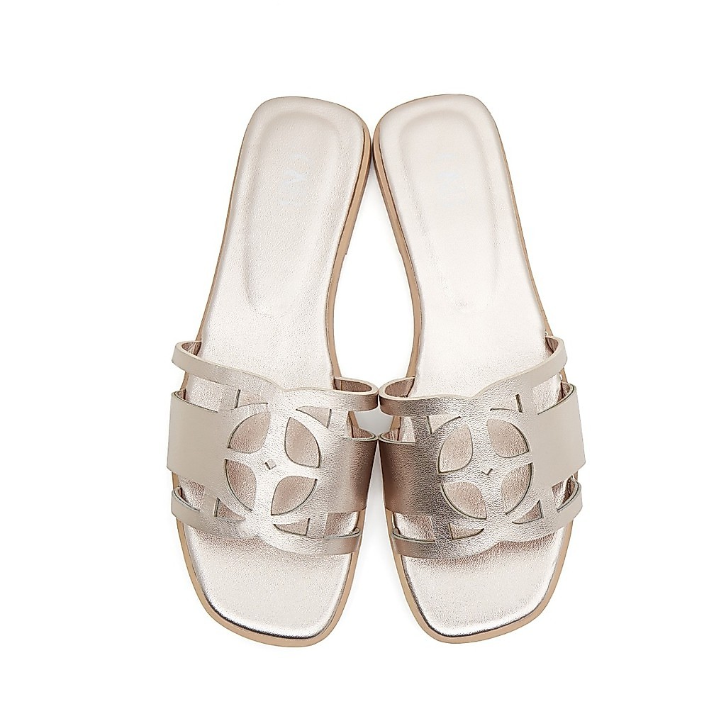 O&B รองเท้าหนังแพะ รุ่น OANDB SANDALS IN SPARKLING GOLD-11148CG00277F_C0CPMT