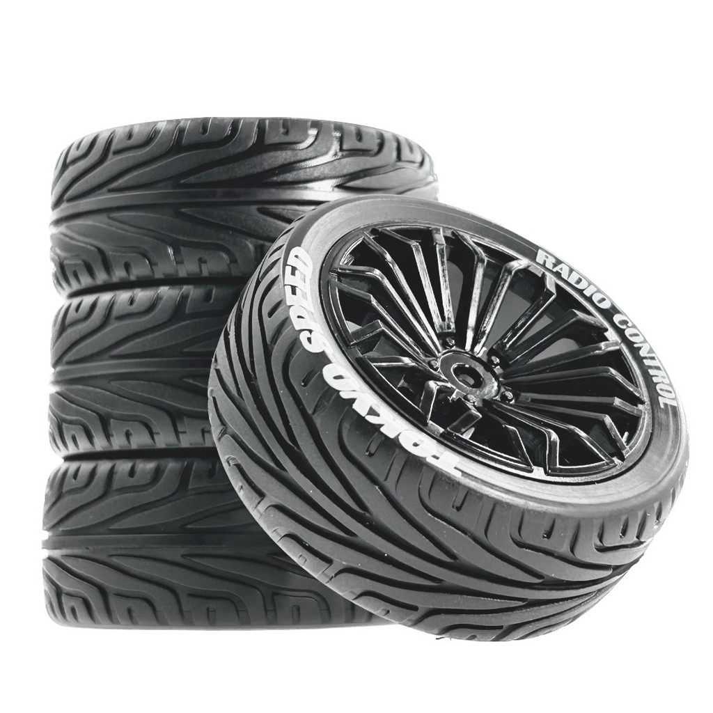 5H6A/B-8010P 68mm Grip Tires & Wheel 4PCS For 1:10  HSP HPI SAKURA D3 Kyosho FW06 General On-Road Ca