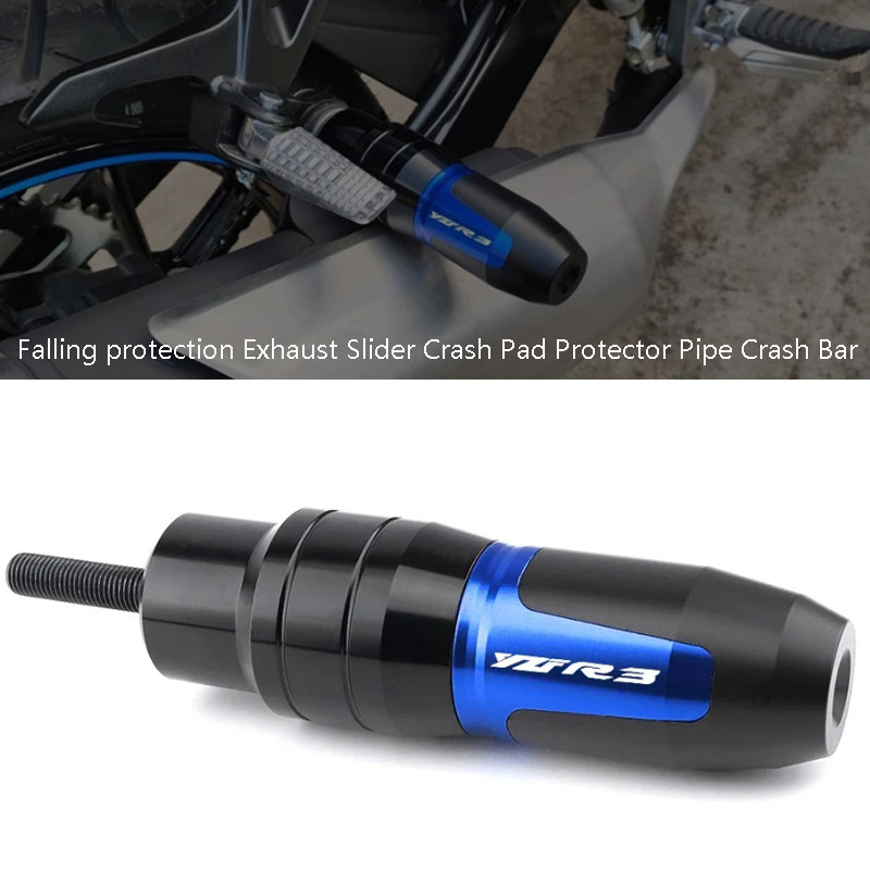 อุปกรณ์เสริมรถจักรยานยนต์สําหรับ Yamaha YZF R3 YZFR3 YZF-R3 CNC Falling ป้องกันไอเสีย Slider Crash P