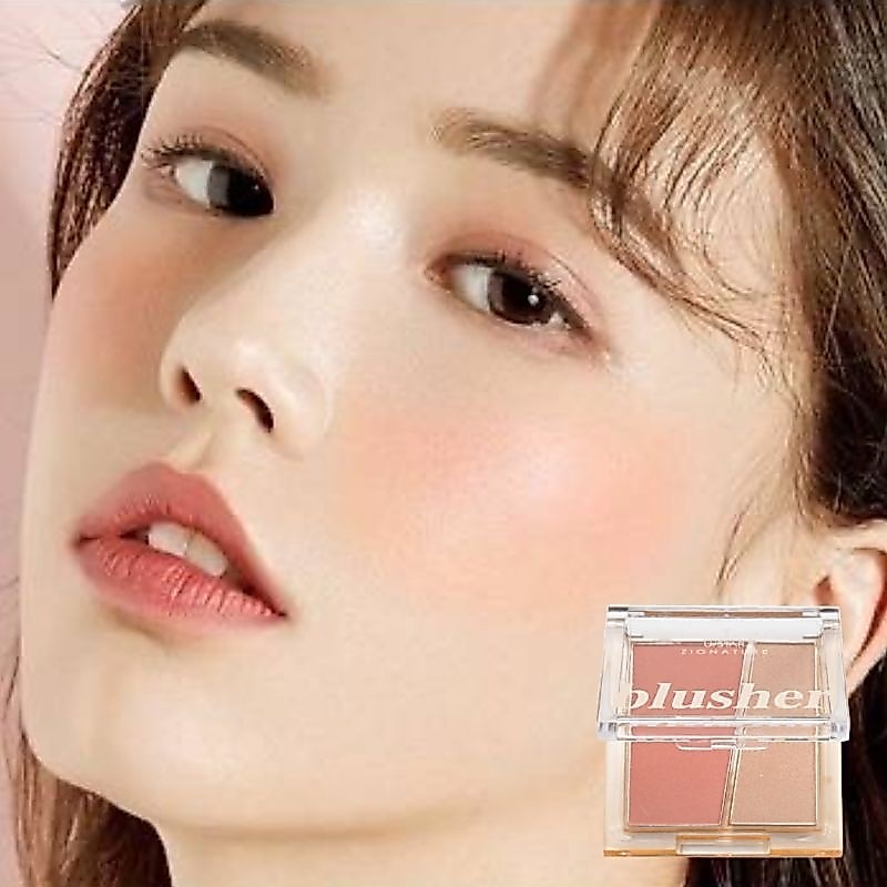 USTAR🇰🇷ดูโอ บลัชออนไฮไลท์ ผิวฉ่ำ สีชัดติดทน 3 in 1(บลัชฯ+อายแชโดว์+ไฮไลท์)ZIGNATURE MAXX COVER DUO BLUSHER(Exp.08.2028)